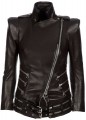 BALMAIN Black Zip Detail Leather Jacket