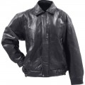 Mens Black Leather Bomber Motorcycle Biker Jacket Harley Rider Fully Lined (Large, Black)