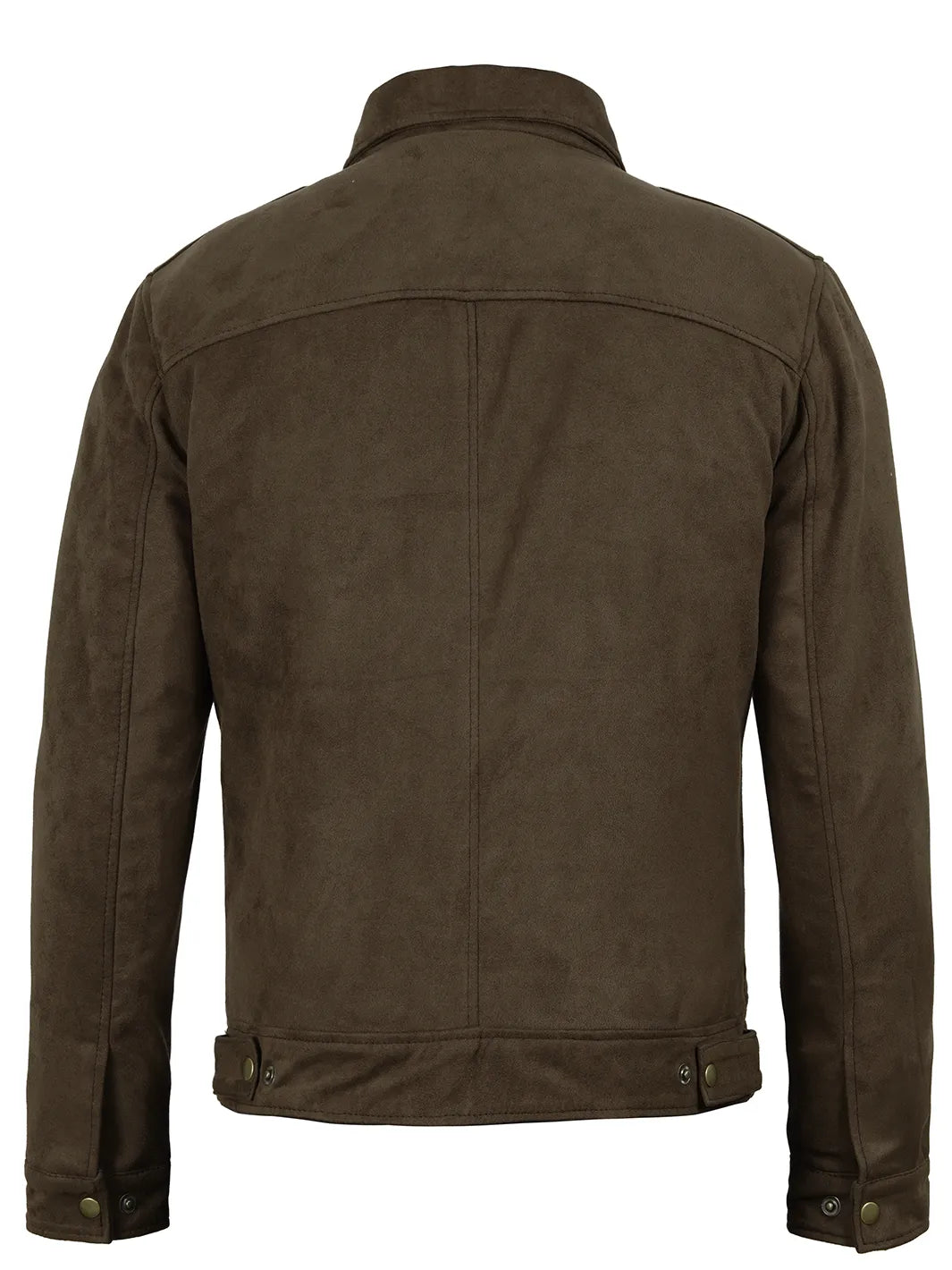 Men's Dark Brown Faux Suede Harrington Jacket - Image 2