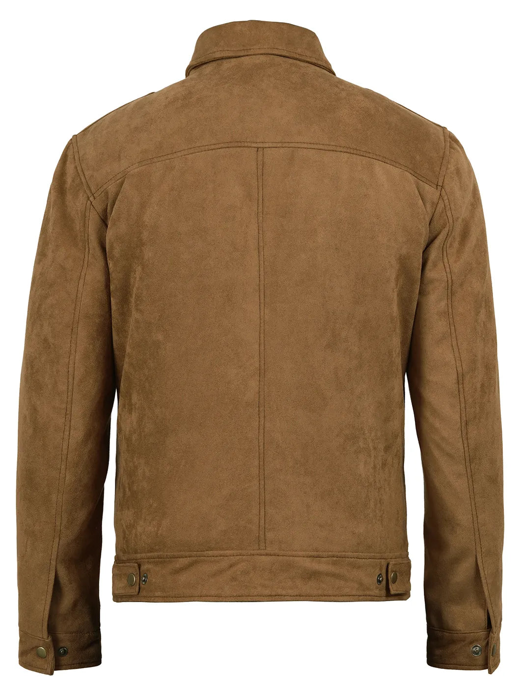Men's Light Brown Faux Suede Harrington Jacket - Image 2