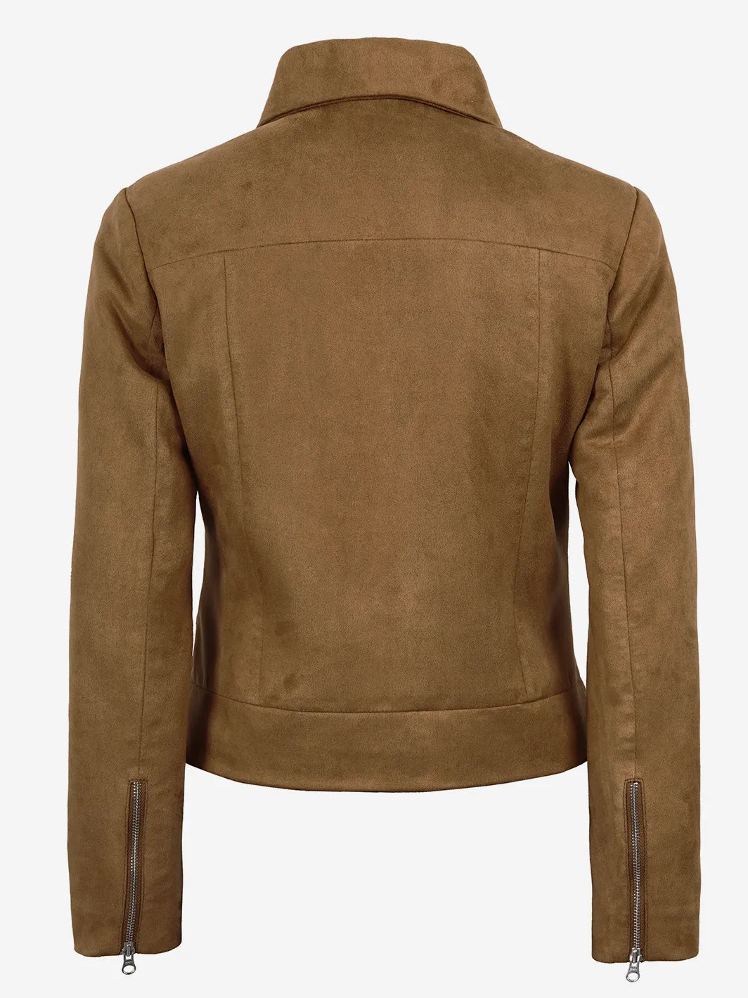 Women's Light Brown Faux Suede Harrington Jacket - Image 2