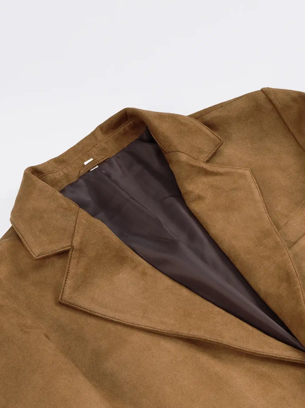 Men's Light Brown Faux Suede Blazer — 2-Button Notch Lapel - Image 5
