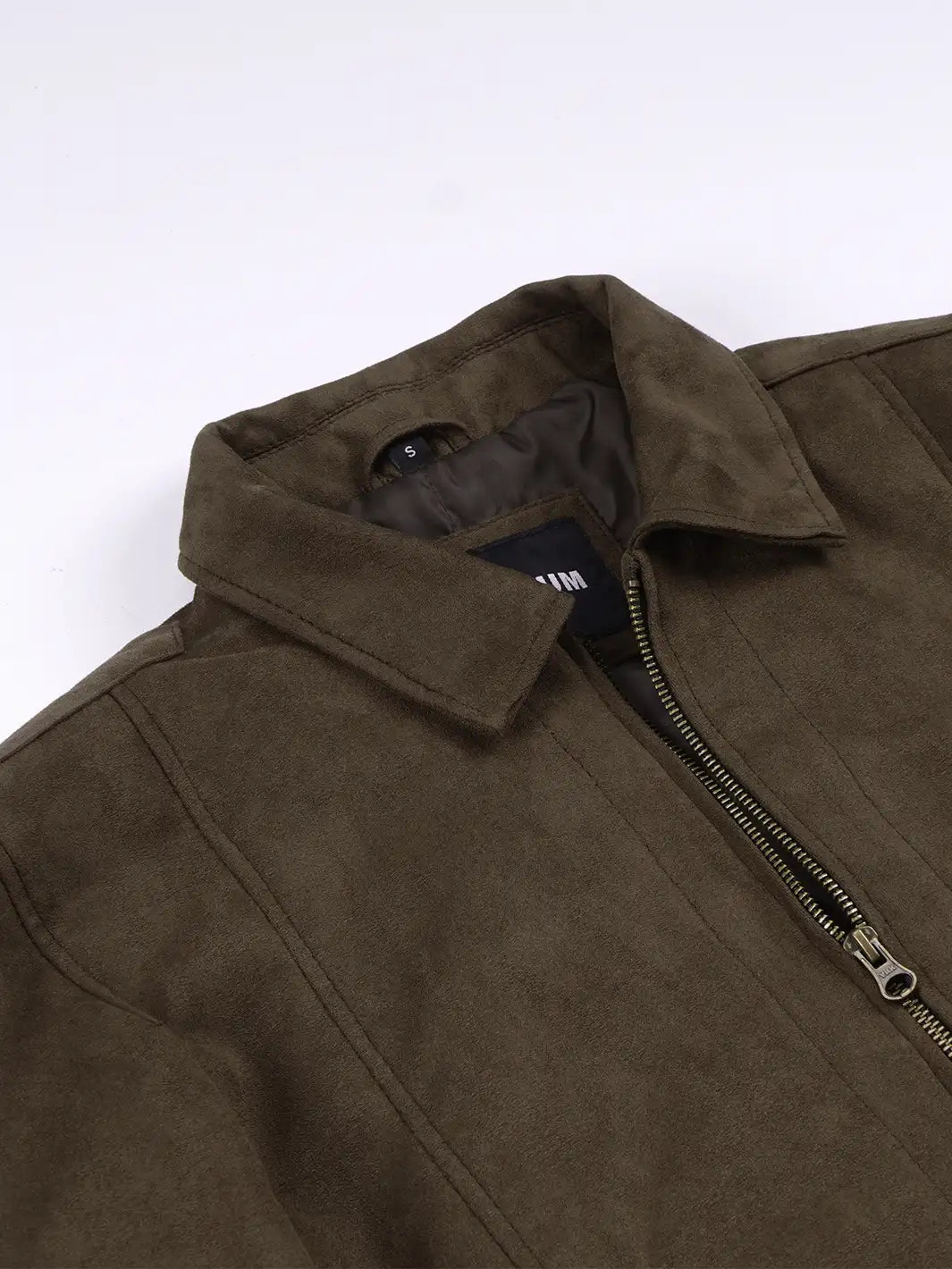 Men's Dark Brown Faux Suede Harrington Jacket - Image 6