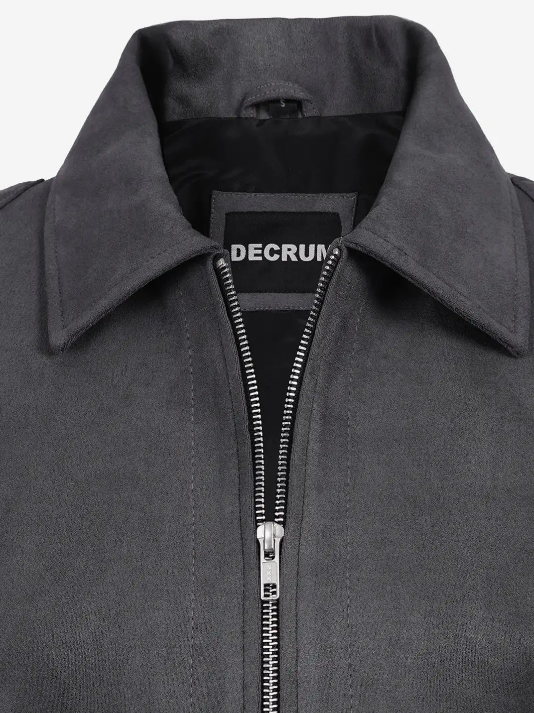 Women's Dark Grey Faux Suede Harrington Jacket - Image 5