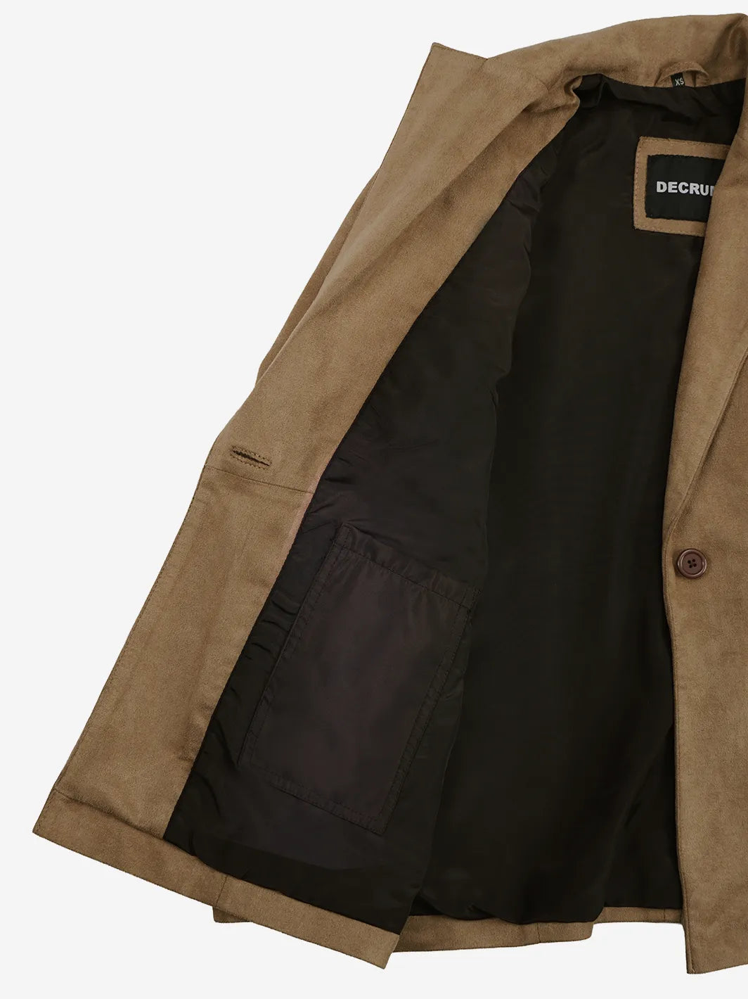 Women's Camel Faux Suede Notch Lapel Blazer - Image 7