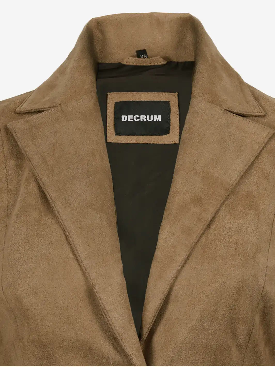 Women's Camel Faux Suede Notch Lapel Blazer - Image 5