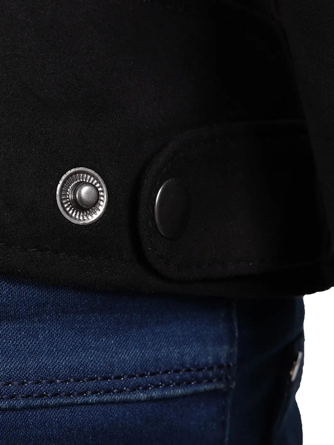 Women's Black Faux Suede Biker Style Jacket - Image 4