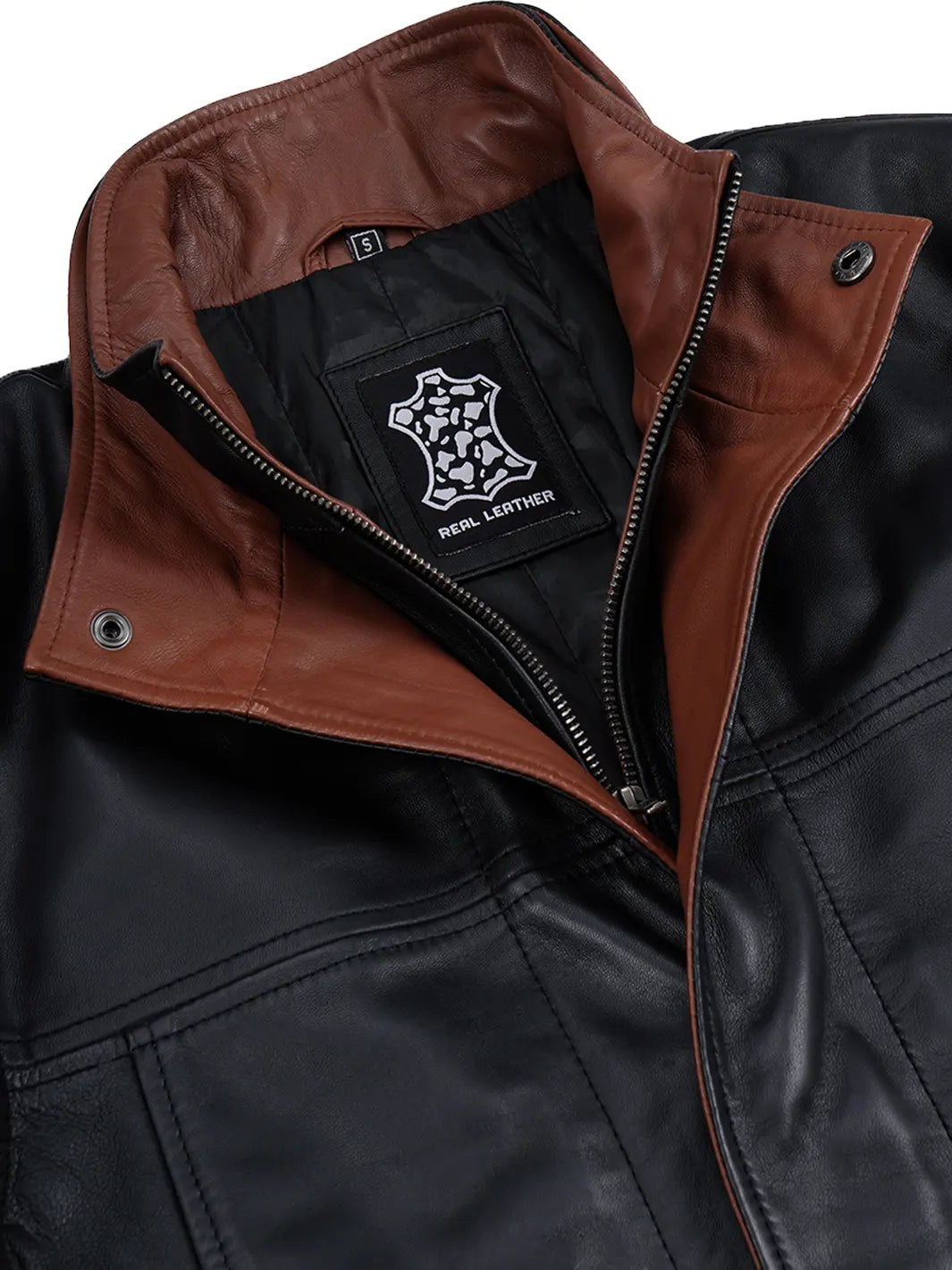 Men's Wide Lapel Black Lambskin 3/4 Length Leather Jacket - Image 3