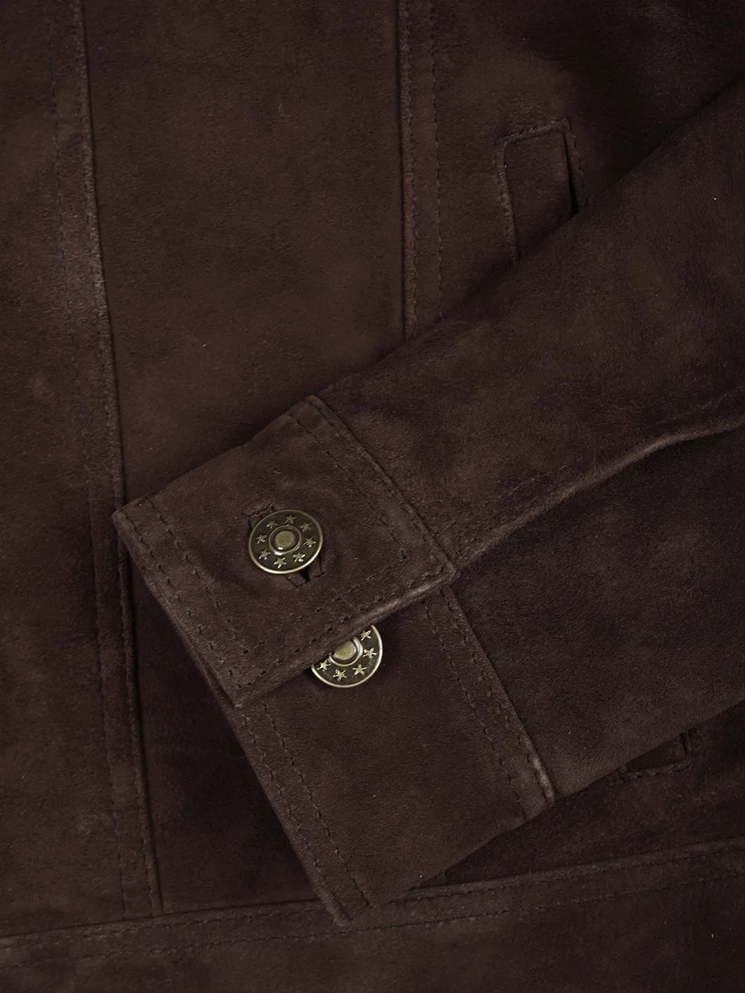 Men's Dark Brown Real Suede Trucker Jacket - Image 6
