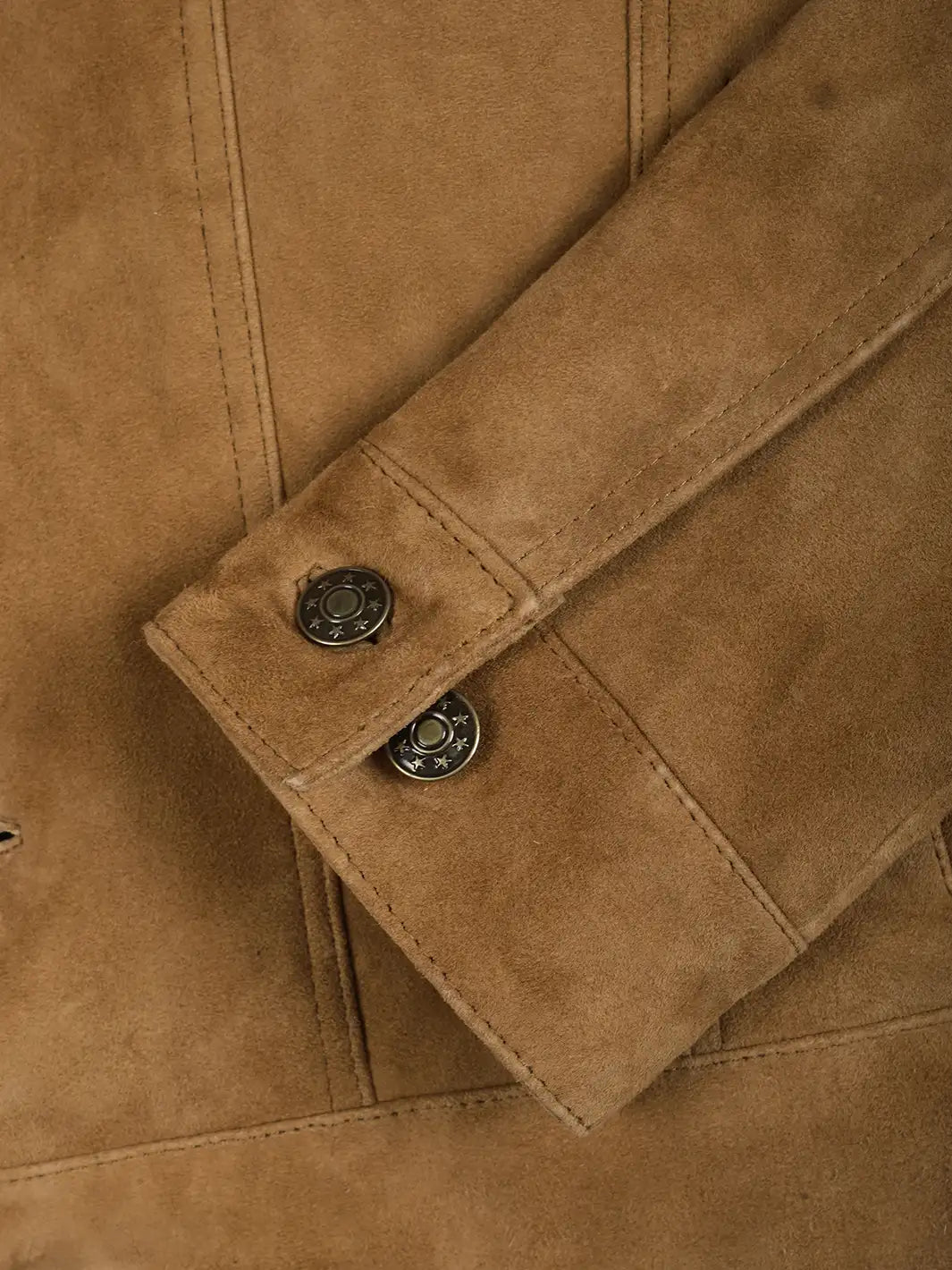 Logan Men's Light Brown Suede Trucker Jacket - Image 6