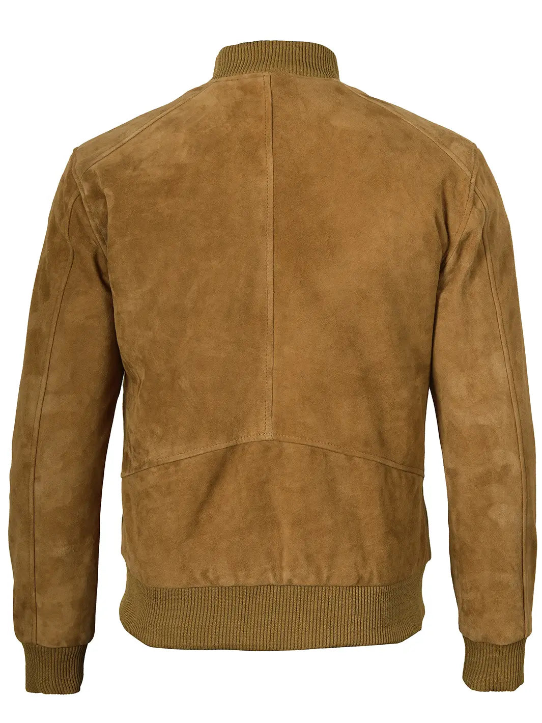 Men's Brown Suede Bomber Jacket - Image 2