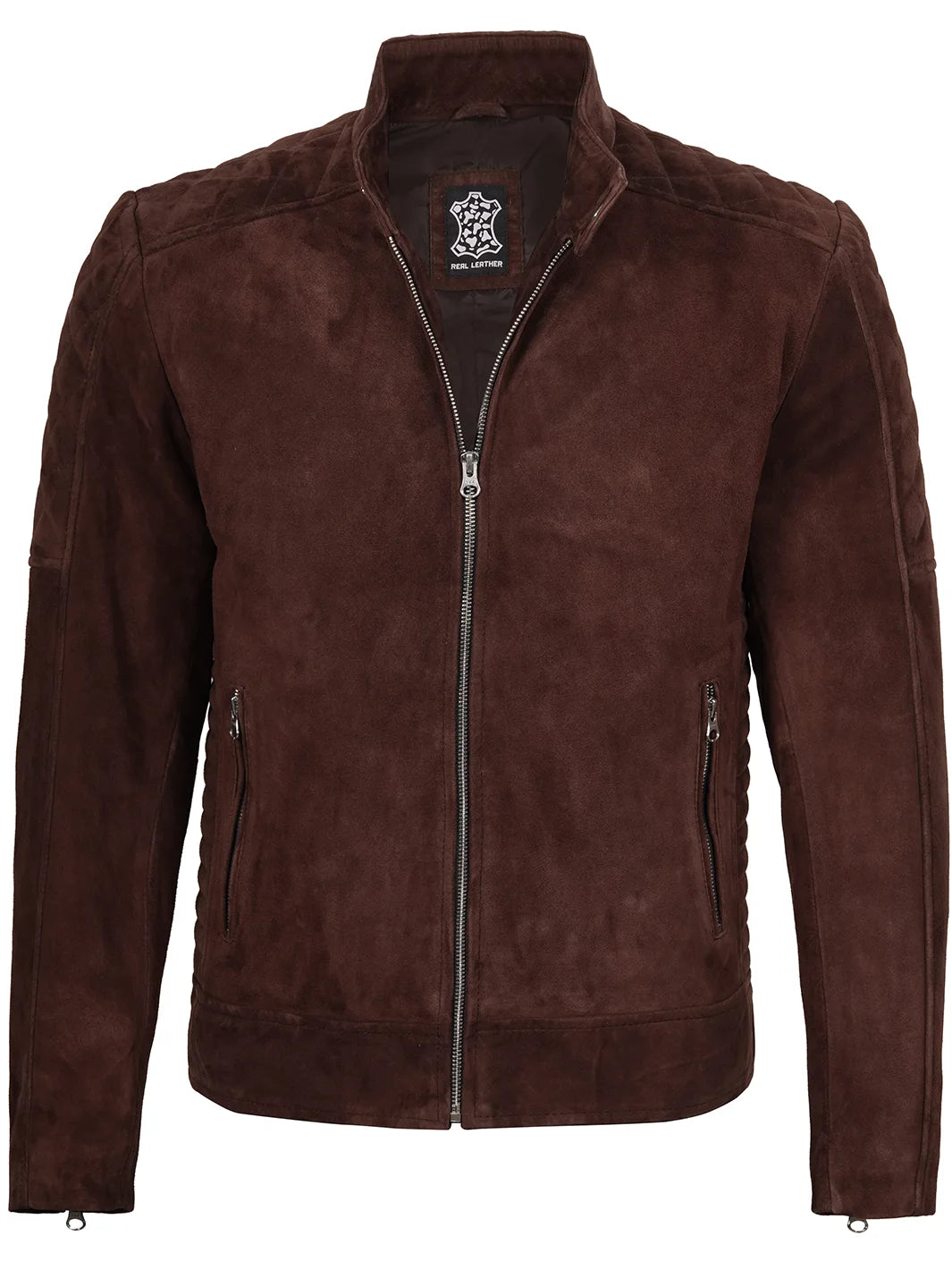 Miguel Men's Quilted Dark Brown Suede Jacket - Image 4
