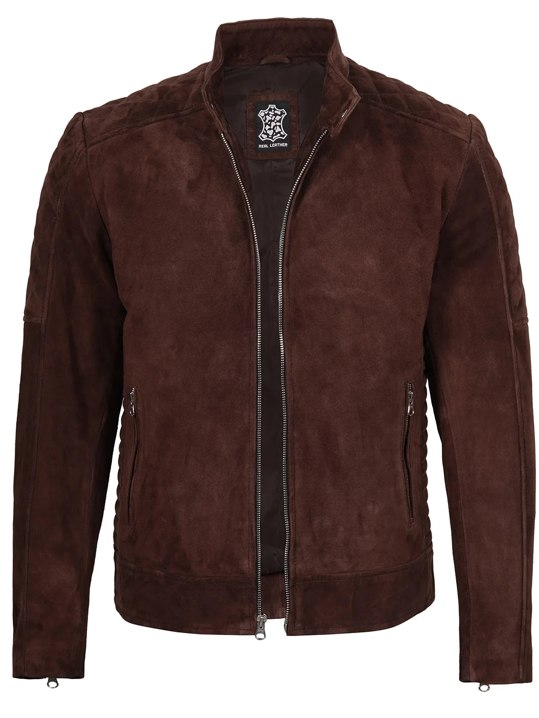 Miguel Men's Quilted Dark Brown Suede Jacket - Image 3
