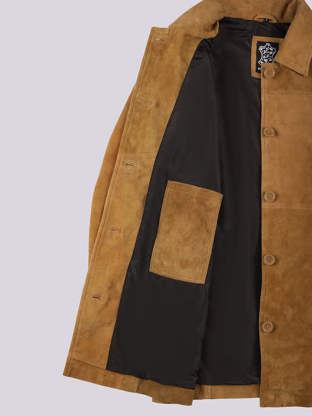 Women's Brown Suede Car Coat - Image 4